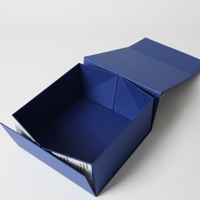 acheter Taille personnalisée Boîte pliante magnétique bleue Boîte d'emballage cadeau en papier pour bouteille de vin online manufacture