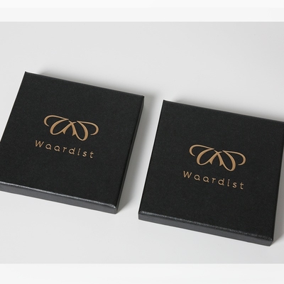 acheter Couvercle personnalisé et base boîte cadeau en papier noir Emballage Logo imprimé pour bijoux en argent online manufacture