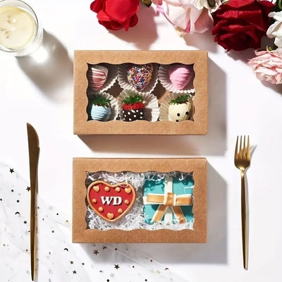 Boîte d'emballage de collations en papier kraft pour rectangle ou en forme personnalisée pour emballage alimentaire