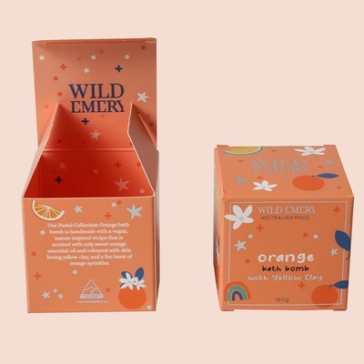 Boîtes à emballer en carton d'ivoire de taille personnalisée pour les oranges bougies et collations