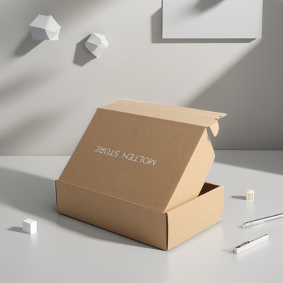 Boîte de papier à fermeture à glissière ondulée à haute résistance Kraft argentée blanche avec impression personnalisée