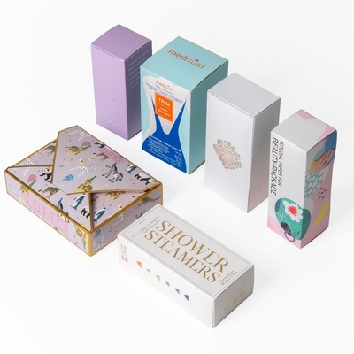 Carton carré personnalisé Anto Tuck End Boîte inférieure pour les lunettes d'oeil Coloris violet