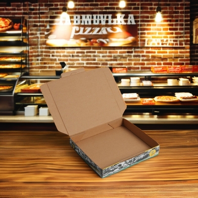 Boîte à pizza en papier kraft brun pour emballage alimentaire en forme sur mesure