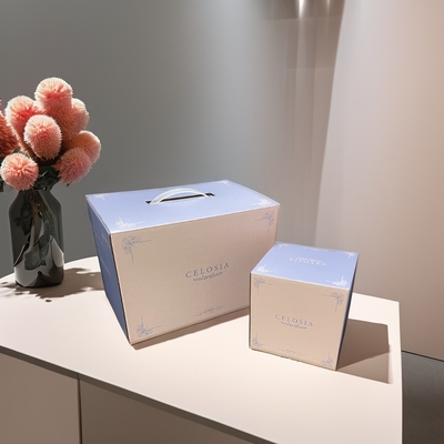 Emballage en carton sur mesure boîte ondulée pour vêtements avec poignée en plastique multifonctionnelle pour bougie