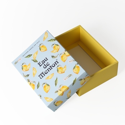 Logo personnalisé Couvercle et boîte de base Appel esthétique Petite boîte de papier de montre Imprimée en jaune clair sur un carton de papier blanc épais